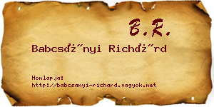 Babcsányi Richárd névjegykártya